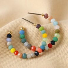 Colourful Beaded Hoop Earrings - Buy Online UK