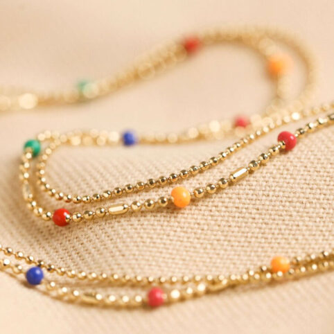 Double Rainbow Bead Necklace - Buy Online UK
