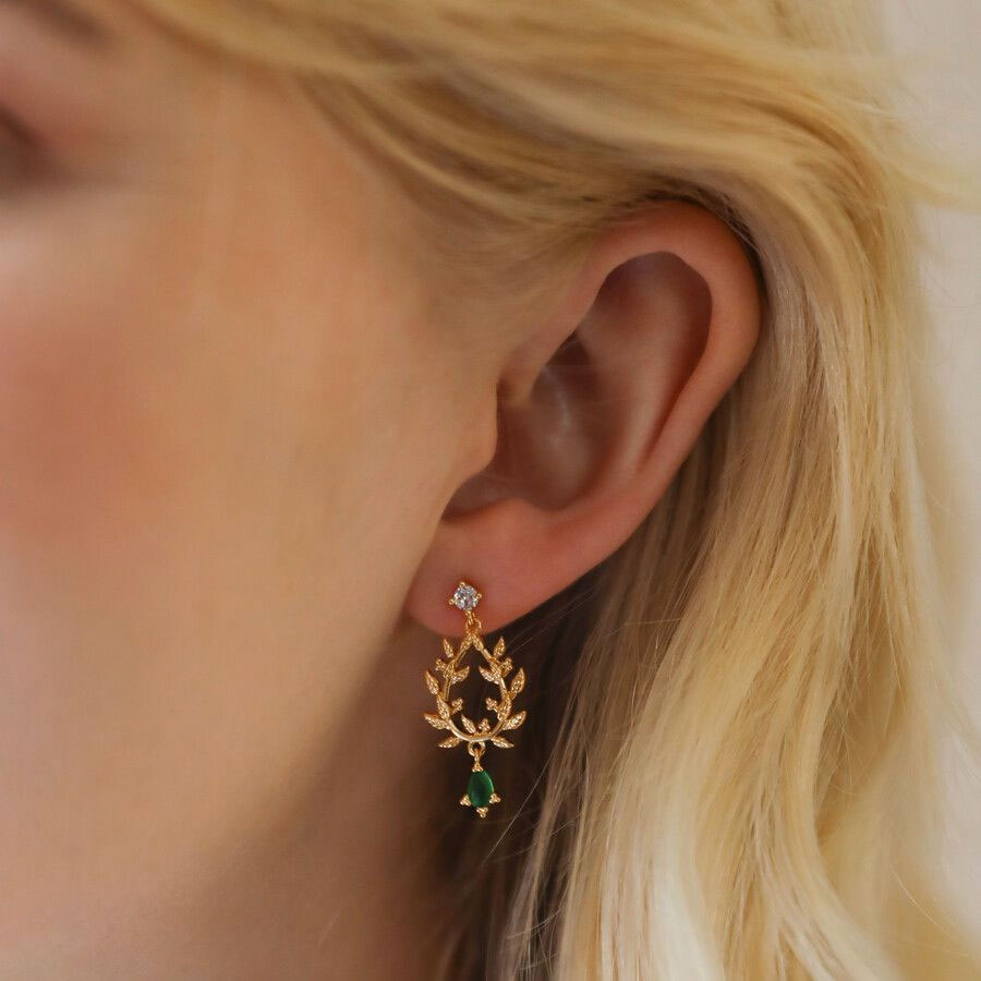 Gold Leaf Drop Earrings - Purchase Online UK