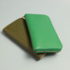 Pure Leather Green Leather Zip Wallet - Buy Online UK