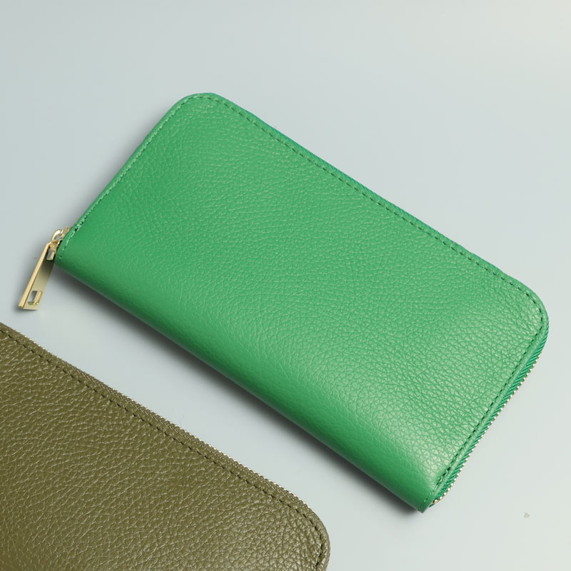 Green Leather Zip Purse - Buy Online UK