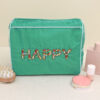 Happy Wash Bag Green Velvet - Buy Online UK