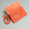 Orange Leather Envelope Crossbody Bag - Buy Online UK
