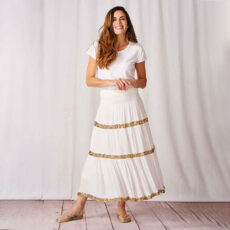White Sequin Trim Skirt - For Sale Online UK