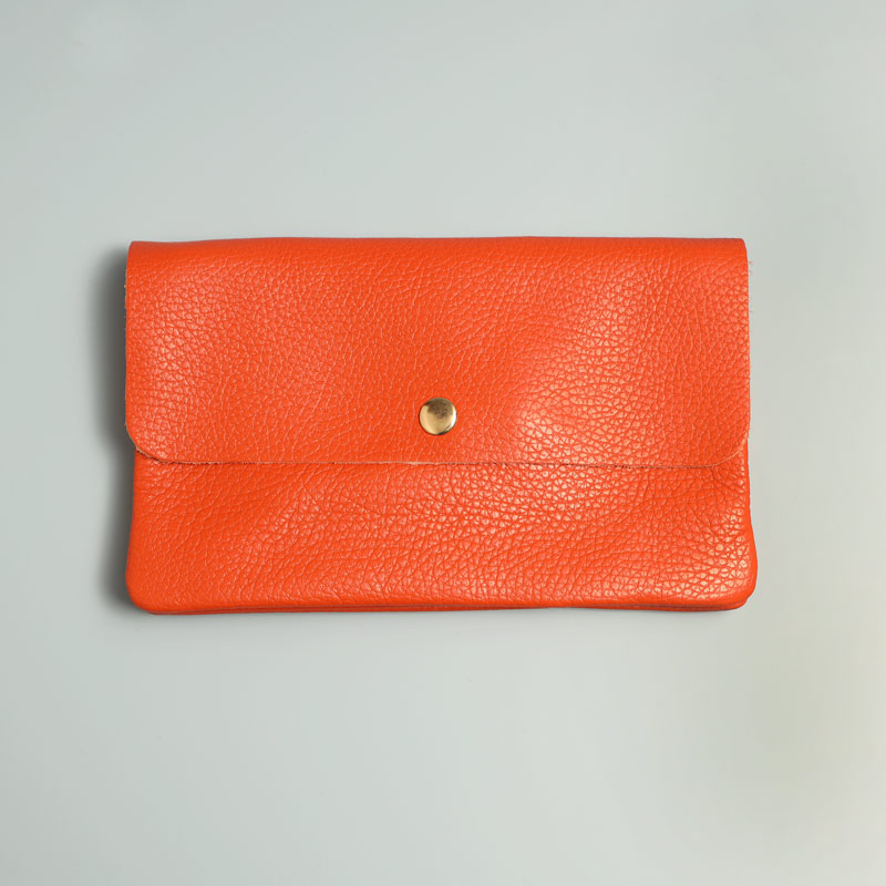 Soft Leather Orange Envelope Bag - Buy Online UK