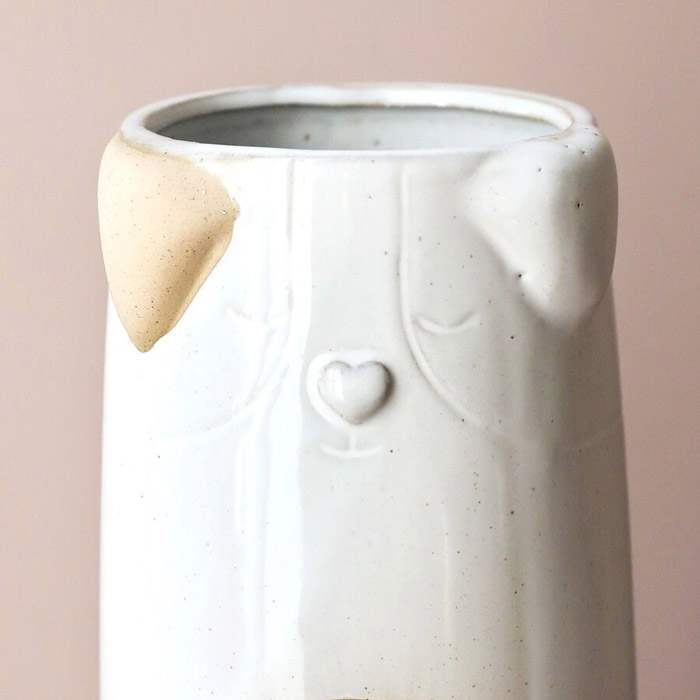 Ceramic Neutral Colours Dog Vase - Buy Online UK
