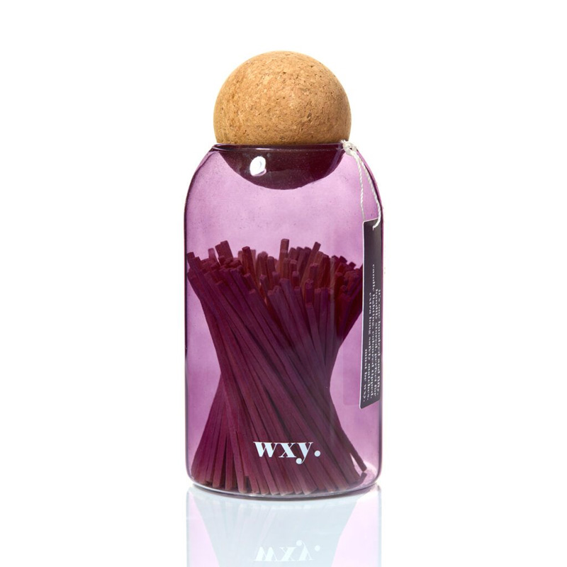 Purple coloured glass matches jar - Buy Online UK