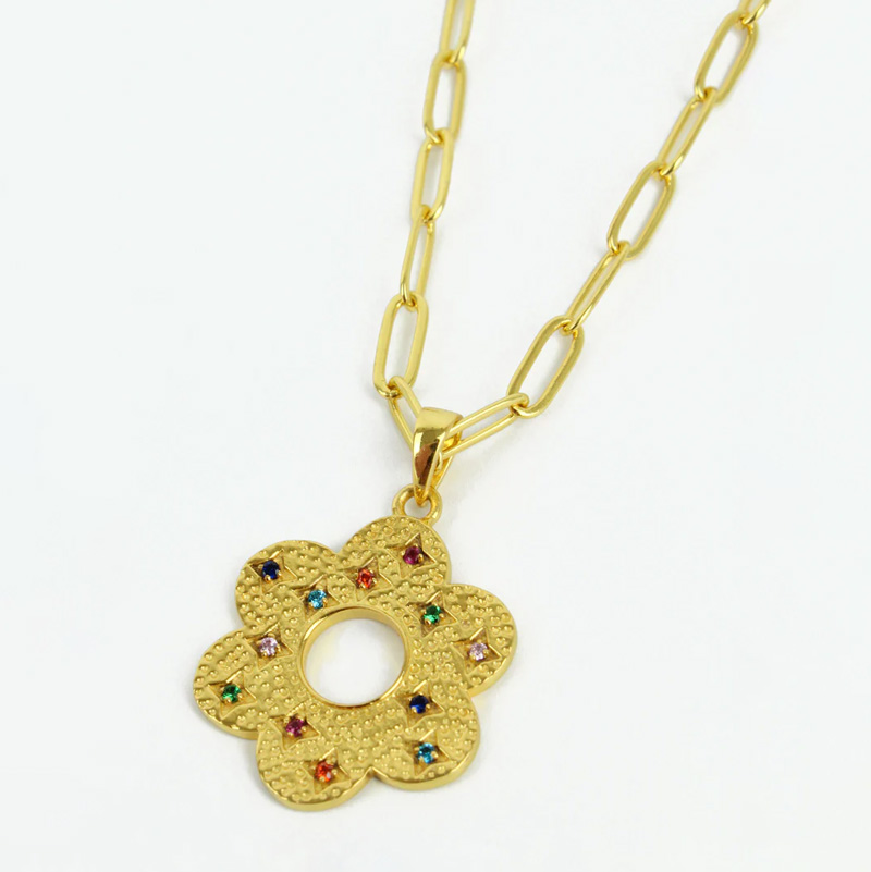 Gold Flower Charm Necklace - For Sale Online UK