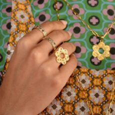 Gold Adjustable Flower Ring - Buy Online UK