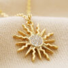 Gold Crystal Sun Necklace - Buy Online UK