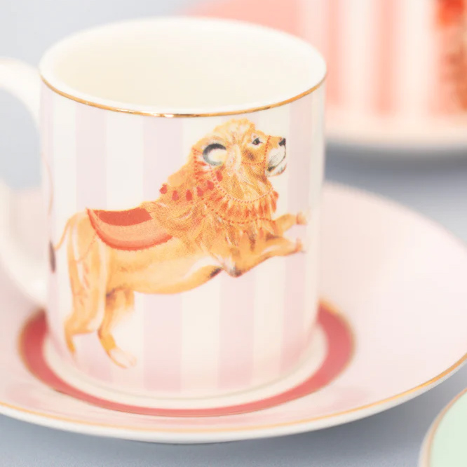 Yvonne Ellen Lion Espresso Cup & Saucer - Buy Online UK
