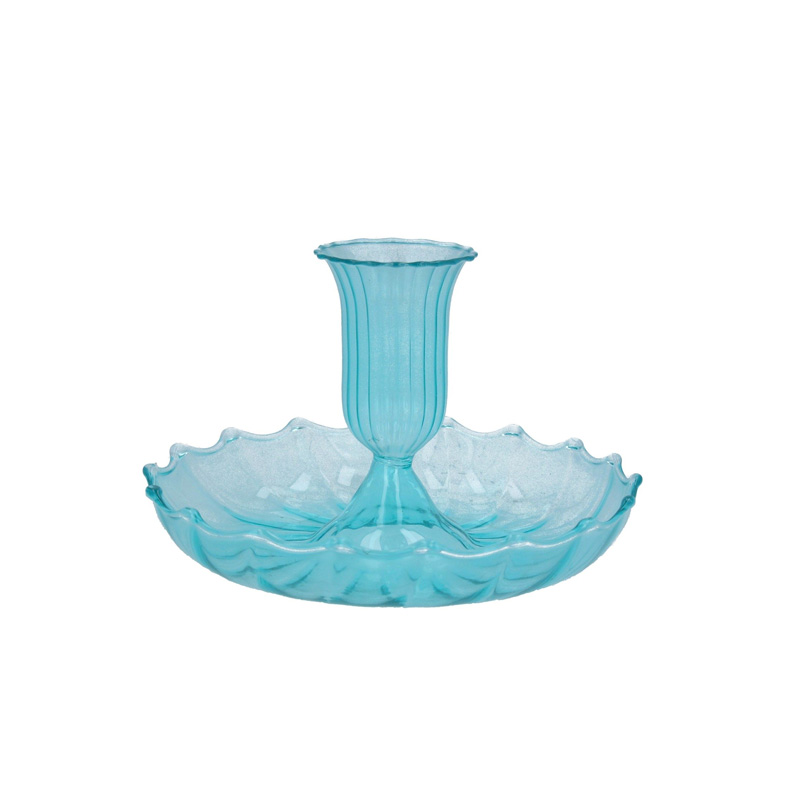 Pastel Teal Glass Candle Holder - Buy online UK