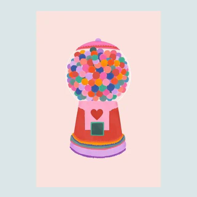 Rainbow Bubblegum Art Print Framed - For Sale Online UK