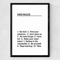 Kids Rules Framed Print - Buy Online With Free UK Delivery