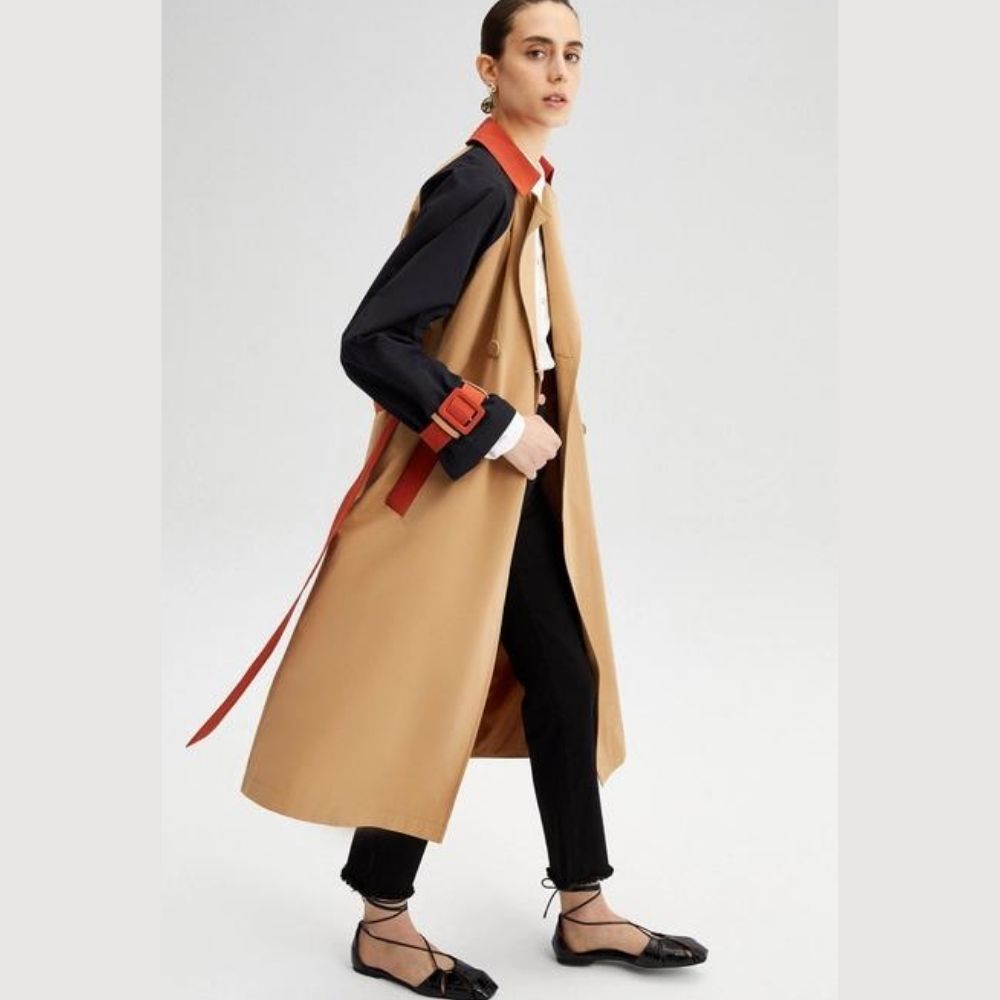 Colour Block Trench Coat - For Sale Online UK
