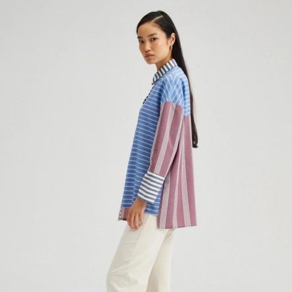 Asymmetric Multi Stripe Shirt - For Sale Online UK
