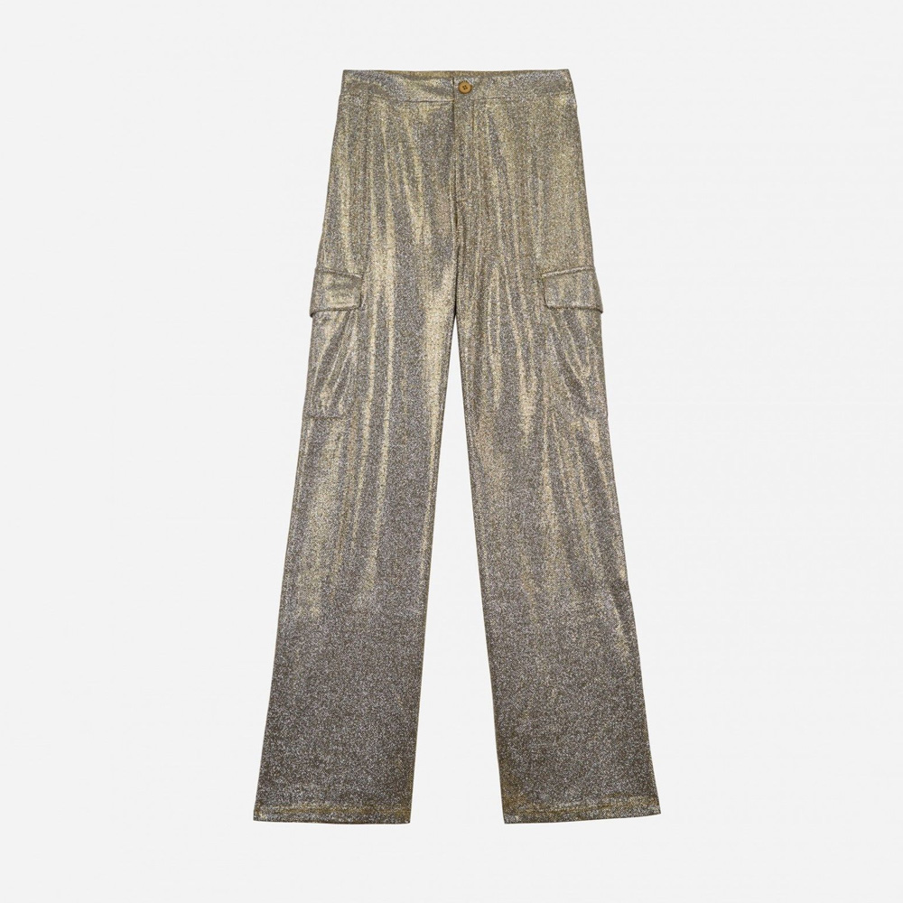 Gold Shimmer Cargo Pants - Purchase Online With Free UK Delivery