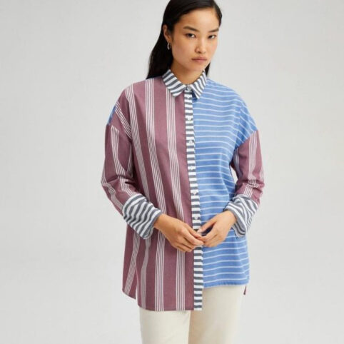 Striped Asymmetric Shirt - Buy Online UK