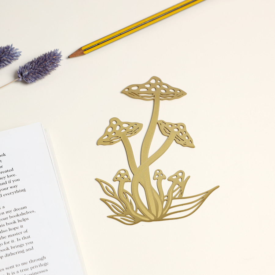 Gold Metal Mushroom Bookmark - Buy Online UK