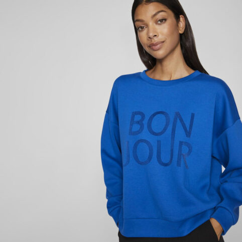 Vila Bonjour Blue Sweatshirt - Buy Online UK