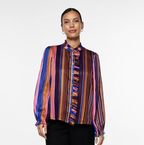 YAS Ruffle Stripe Shirt - Buy Online With Free UK Delivery