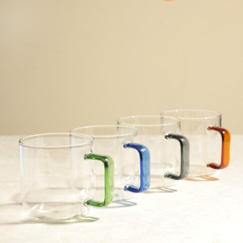 Coloured Handle Glass Mugs - Buy Online With Free UK Delivery