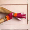 Pink & Orange Cheetah Gloves With Touch Screen Fingers On both Hands - From Source Lifestyle