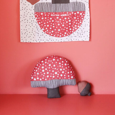 Mushroom Cushion Tea Towel Cut Out The Shapes & Make Into a Cushion Or Use To Dry Dishes From Source Lifestyle