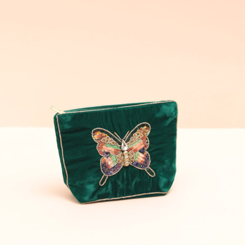 The Velvet Butterfly Beaded Purse Also Has Sequins In Lovely Colours with A Zip Fastening - From Source Lifestyle