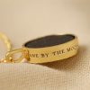 Celestial Black & Gold Necklace With Wording Around The Edge - From Source Lifestyle
