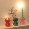 Glass Mushroom Shaped Candle Holders Available In 4 Colours - From Source Lifestyle