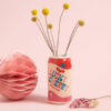 Cylinder Ceramic Vase with Cherry Soda Can Design