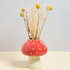 Ceramic Vase in the Shape of Mushroom in Vibrant Red - From Source Lifestyle
