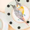 Tea Plates From Yvonne Ellen Showing Two Lovebirds - From Source Lifestyle