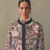 Fleece Lined Floral Jacket With Frill Trim - By Source Lifestyle