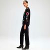 Colourful Embroidered Black Sweatshirt With A Spirograph Floral Design - From Source Lifestyle