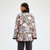 Fleece Lined Floral Jacket With Black Frill Trim - From Source Lifestyle