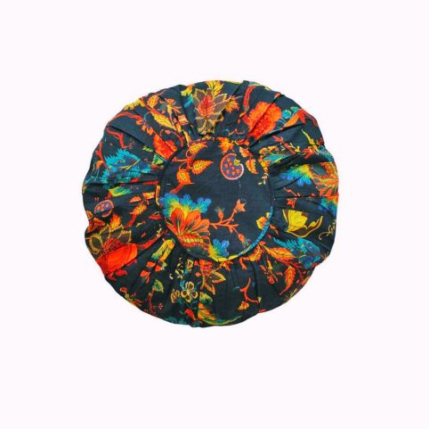 Striking Floral Round Cushion With Pleating Detail - From Source Lifestyle