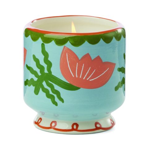 Adopo Flower Scented Candle With A Hand Painted Vessel - By Source Lifestyle