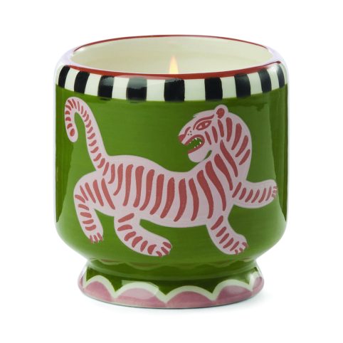 Black Cedar & Fig Adopo Tiger Scented Candle In A Ceramic Vessel - From Source Lifestyle