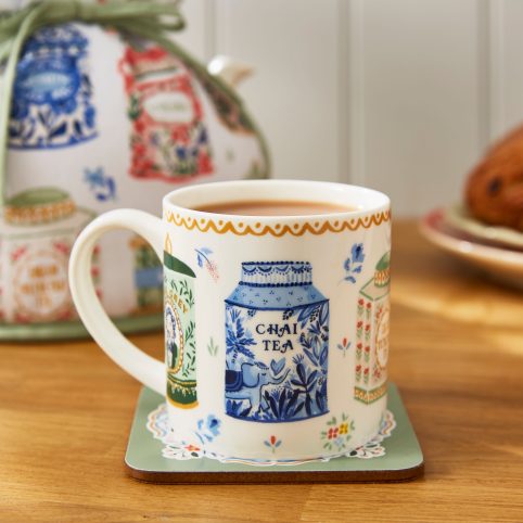 Tea Tins China Mug Adorned With Vintage Inspired Tea Cannisters - From Source Lifestyle