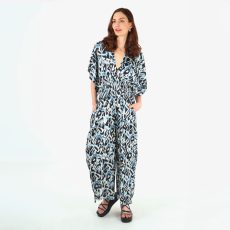 Abstract Print Silky Jumpsuit With Pockets - From Source Lifestyle