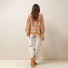 Indian Flower Taupe Kimono With Colours Of Mustard, Pink, Brown & Blue. By Source Lifestyle UK