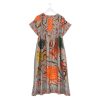 Floral Print Summer Dress with pleated details at the front