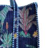Blue Madagascar Velvet Tote Bag With A Stunning Tropical Print - By Source Lifestyle