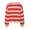 Cotton Pieces Scallop Stripe Jumoer In Red & White. From Source Lifestyle