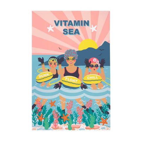 Vitamin Sea Tea Towel With Three Female Swimmers - From Source Lifestyle