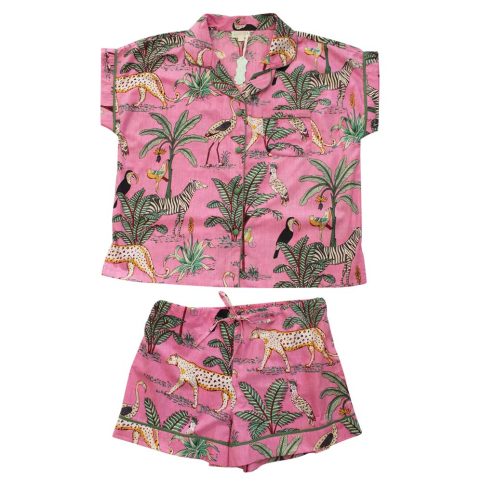 The Pink Safari Short Pyjamas Are Made From Cotton - From Source Lifestyle