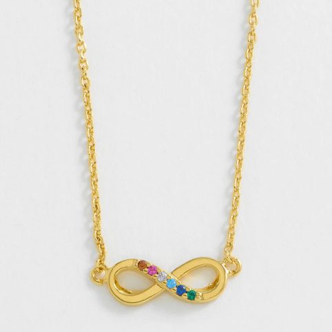 Estella Bartlett Infinity Necklace With CZ Rainbow Gems - From Source Lifestyle