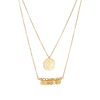 Gold Plated Double Row Disc Necklace Contains One Large Disc Plus A Row Of Smaller - By Source Lifestyle